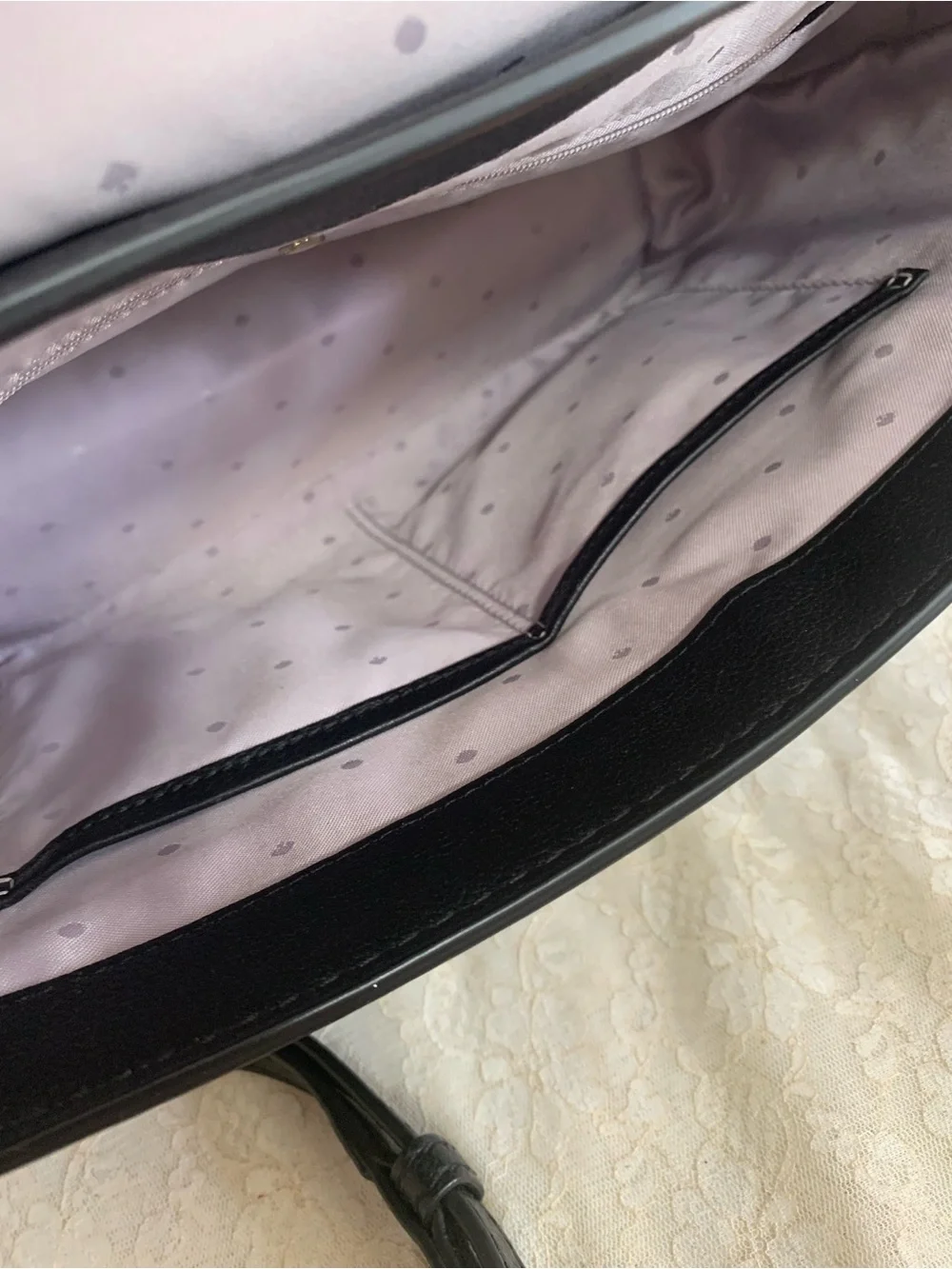 Kate Spade Bell Lane Kyleigh Black Pebbled Leather Flap Satchel Crossbody Bag